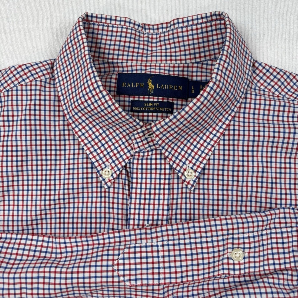 Ralph Lauren Men's Blake Button-Down Shirt, Long Sleeve, Plaid, Cotton, Size L
